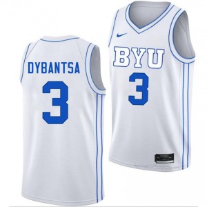 A.J. Dybantsa #3 White BYU Cougars Licensed Basketball Jersey | Men's University Premium Uniform 612qTW58