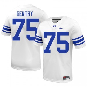 Andrew Gentry #75 White BYU Licensed Football Jersey | Men's High School Premium Uniform NA243364