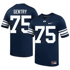 Authentic Andrew Gentry BYU Cougars #75 Navy Jersey | Men's Durable University Football Fan Wear qR8B2136