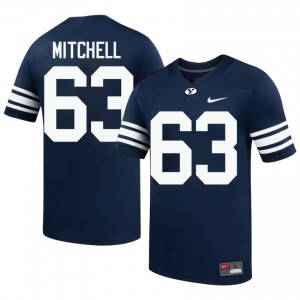 Bruce Mitchell #63 Navy BYU Cougars Licensed Football Jersey | Men's High School Premium Uniform iS0tM644