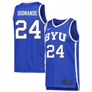 Authentic Dominique Diomande BYU #24 Royal Jersey | Men's Durable NCAA Basketball Fan Wear 20HNTf88