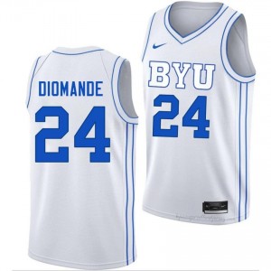 Dominique Diomande BYU #24 White Exclusive Jersey | Men's High School Basketball Limited Edition Uniform 60637WEb