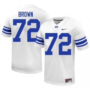 Authentic Joe Brown BYU #72 White Jersey | Men's Durable University Football Fan Wear a242y631