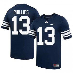 Authentic Jojo Phillips BYU Cougars #13 Navy Jersey | Men's Durable University Football Fan Wear 37c7kr37