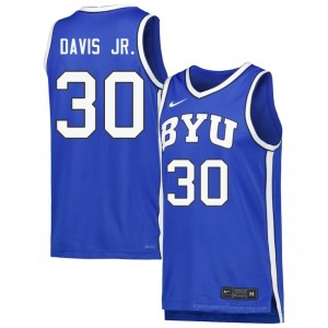 Kennard Davis Jr. #30 Royal BYU Licensed Basketball Jersey | Men's University Premium Uniform 10hS47sB