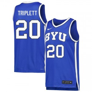 Max Triplett #20 Royal BYU Cougars Licensed Basketball Jersey | Men's University Premium Uniform 79jHV8O6