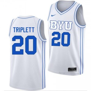 #20 Max Triplett BYU Cougars Men's Basketball Jersey | Premium Replica NCAA Gear 93670qFI