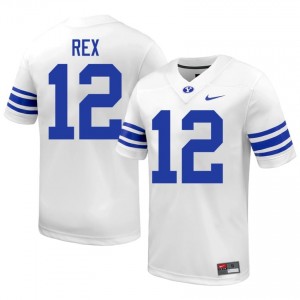 Authentic Preston Rex BYU #12 White Jersey | Men's Durable University Football Fan Wear VNEy1378