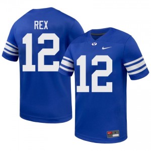 Preston Rex #12 Royal BYU Cougars Licensed Football Jersey | Men's High School Premium Uniform 1Log2451