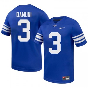 BYU Cougars Raider Damuni #3 Royal Football Jersey | Men's Gameday Authentic NCAA Apparel 6321N296