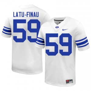 Siosiua Latu-Finau #59 White BYU Licensed Football Jersey | Men's High School Premium Uniform Q54c3581