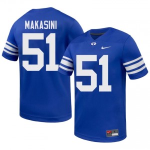 Sonny Makasini #51 Royal BYU Cougars Licensed Football Jersey | Men's High School Premium Uniform 4ALnQ223