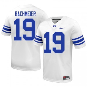 BYU Tiger Bachmeier #19 White Football Jersey | Men's Gameday Authentic NCAA Apparel 13kWjm71