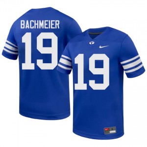 Authentic Tiger Bachmeier BYU Cougars #19 Royal Jersey | Men's Durable University Football Fan Wear 217Rc888