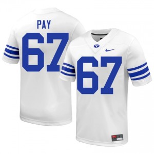 BYU Trevor Pay #67 White Football Jersey | Men's Gameday Authentic NCAA Apparel 00nV3Y61
