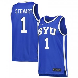 BYU Cougars Trey Stewart #1 Royal Basketball Jersey | Men's Gameday Authentic College Apparel 31hW2j12