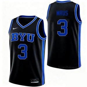 Tyler Mrus #2 Black BYU Cougars Licensed Basketball Jersey | Men's University Premium Uniform 88KpEqi5