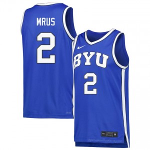 Authentic Tyler Mrus BYU #2 Royal Jersey | Men's Durable NCAA Basketball Fan Wear 29048776