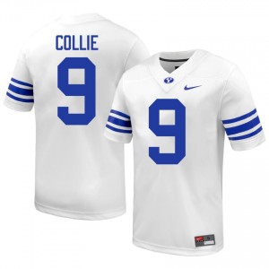 Authentic Austin Collie BYU #9 White Jersey | Men's Durable University Football Fan Wear UJ865b71