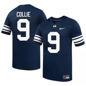 BYU Cougars Austin Collie #9 Navy Football Jersey | Men's Gameday Authentic NCAA Apparel 22ikIm47