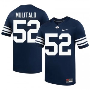 Bott Mulitalo #52 Navy BYU Cougars Licensed Football Jersey | Men's High School Premium Uniform s88k2072