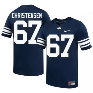Brady Christensen #67 Navy BYU Cougars Licensed Football Jersey | Men's High School Premium Uniform l33fp792