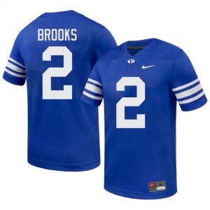 Authentic Chris Brooks BYU Cougars #2 Royal Jersey | Men's Durable University Football Fan Wear 6H5avN44