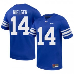 Gifford Nielsen #14 Royal BYU Cougars Licensed Football Jersey | Men's High School Premium Uniform Xk32nL17
