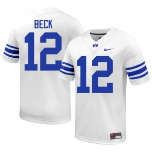 Authentic John Beck BYU #12 White Jersey | Men's Durable University Football Fan Wear 6v2no289