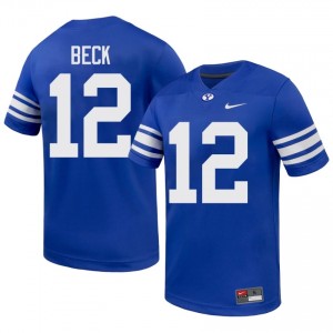 John Beck #12 Royal BYU Cougars Licensed Football Jersey | Men's High School Premium Uniform 2278l294