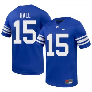 Authentic Max Hall BYU Cougars #15 Royal Jersey | Men's Durable University Football Fan Wear LW2Kt875