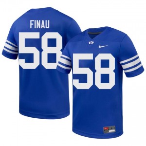 BYU Cougars Paki Finau #58 Royal Football Jersey | Men's Gameday Authentic NCAA Apparel SoLNGW45