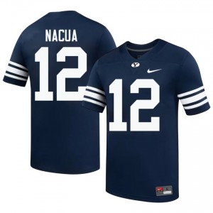 Puka Nacua #12 Navy BYU Cougars Licensed Football Jersey | Men's High School Premium Uniform e2Josb34