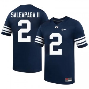Roger Saleapaga II #2 Navy BYU Cougars Licensed Football Jersey | Men's High School Premium Uniform 76672c79
