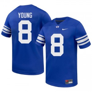 BYU Cougars Steve Young #8 Royal Football Jersey | Men's Gameday Authentic NCAA Apparel bY1vP658