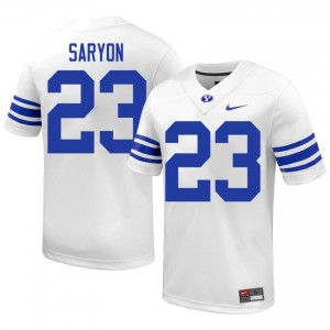 Terrance Saryon #23 White BYU Licensed Football Jersey | Men's High School Premium Uniform 666V5290