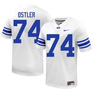 BYU Trevin Ostler #74 White Football Jersey | Men's Gameday Authentic NCAA Apparel wC3ffH40