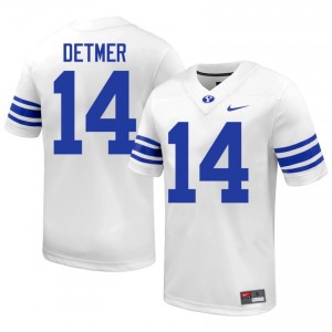 Ty Detmer #14 White BYU Licensed Football Jersey | Men's High School Premium Uniform 23Uy5d73