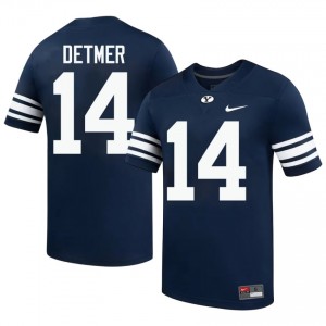 Authentic Ty Detmer BYU Cougars #14 Navy Jersey | Men's Durable University Football Fan Wear 682Q5694