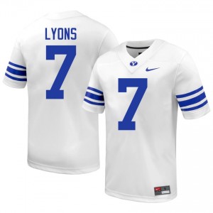 Authentic Walker Lyons BYU #7 White Jersey | Men's Durable University Football Fan Wear RW7YLi97
