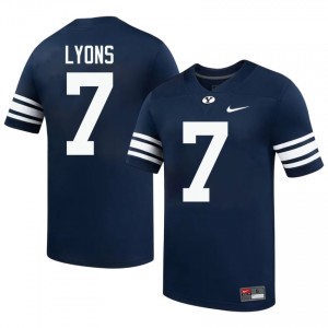 BYU Cougars Walker Lyons #7 Navy Football Jersey | Men's Gameday Authentic NCAA Apparel xS7TeK32