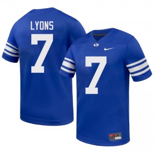 Walker Lyons #7 Royal BYU Cougars Licensed Football Jersey | Men's High School Premium Uniform R747U383