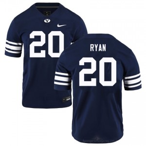 BYU Carsen Ryan #20 Navy Football Jersey | Men's Gameday Authentic College Apparel 91Fk0wm7