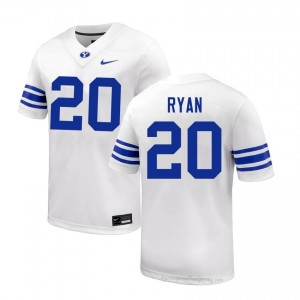 Authentic Carsen Ryan BYU Cougars #20 White Jersey | Men's Durable NCAA Football Fan Wear 6750321I