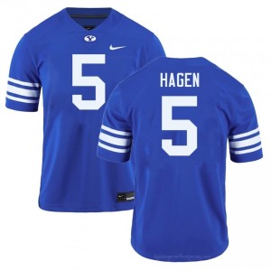 Cody Hagen #5 Royal BYU Licensed Football Jersey | Men's University Premium Uniform 9828jJ5r
