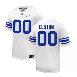 BYU Cougars Custom #00 White Football Jersey | Men's Gameday Authentic College Apparel 84Abu3V8