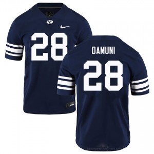 Authentic Jovesa Damuni BYU Cougars #28 Navy Jersey | Men's Durable NCAA Football Fan Wear 427LpP5k