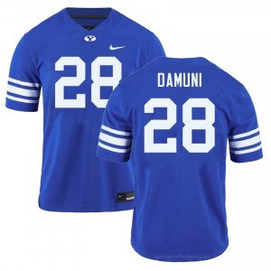 BYU Jovesa Damuni #28 Royal Football Jersey | Men's Gameday Authentic College Apparel 938g8MP5