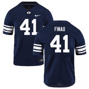 Lucky Finau #41 Navy BYU Cougars Licensed Football Jersey | Men's University Premium Uniform 4718rG28