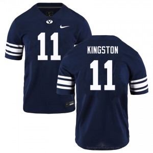 Parker Kingston #11 Navy BYU Licensed Football Jersey | Men's University Premium Uniform 34nw60rO